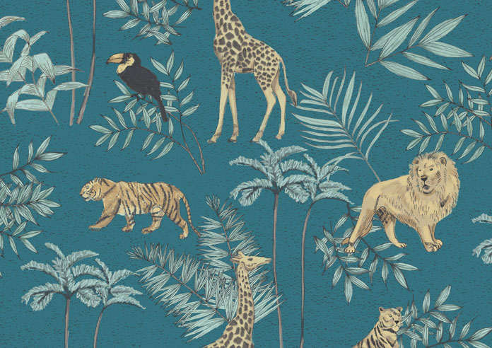 Jungle, Tropics Blue - Twist&Fit Roller Blind - Image 6